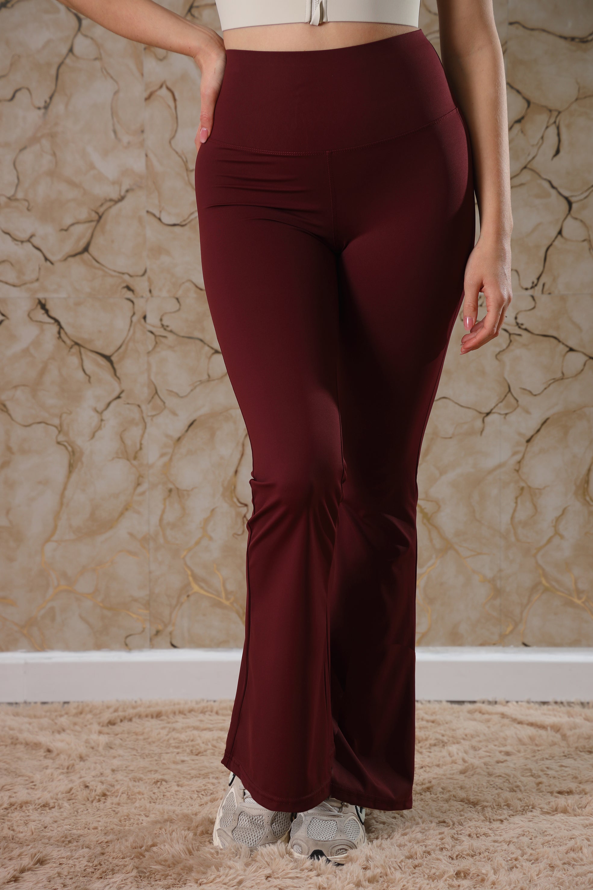 LEGGINGS A ZAMPA SENZA TASCA BORDEAUX