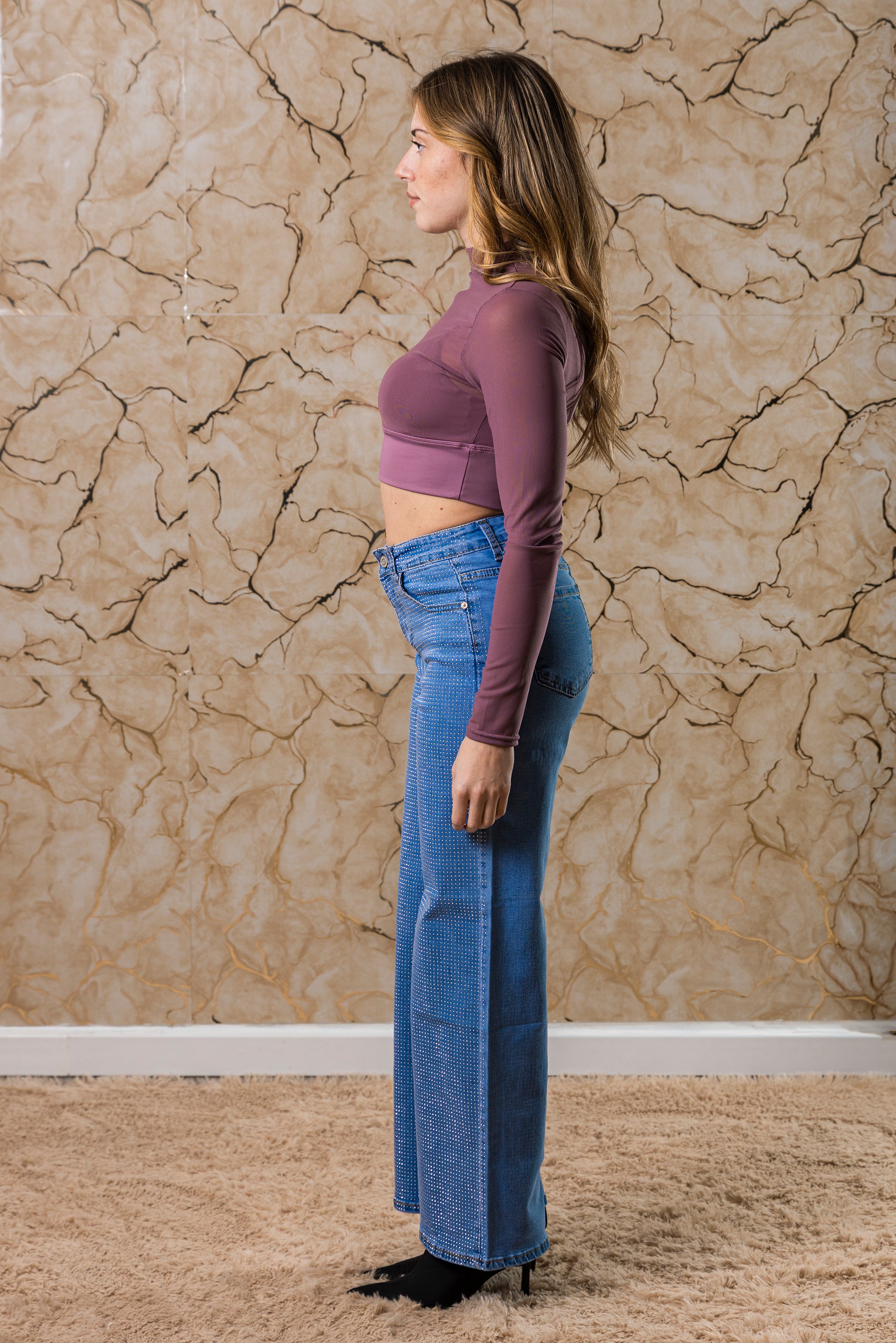 MAGLIA VIOLA IN TULLE