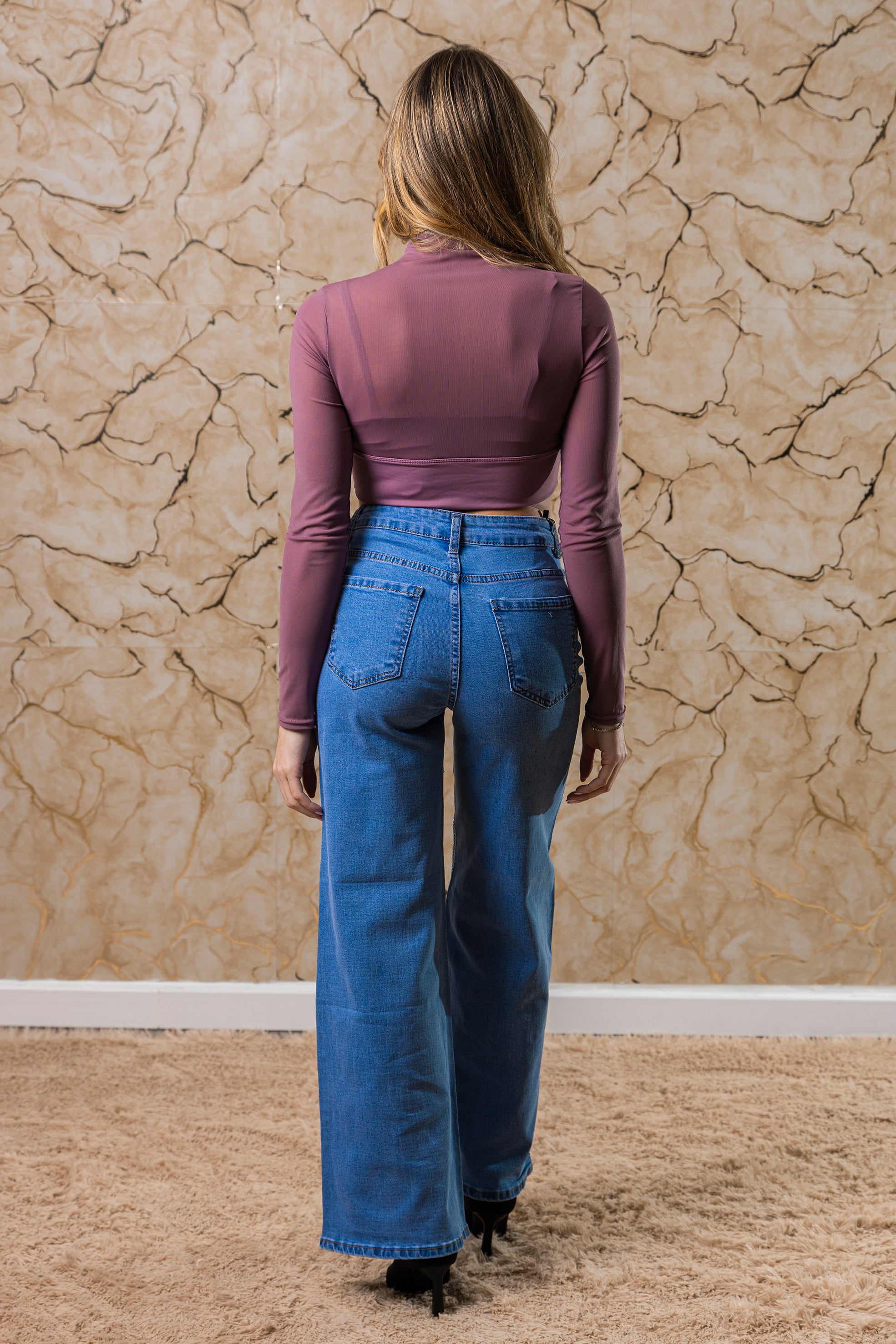 MAGLIA VIOLA IN TULLE