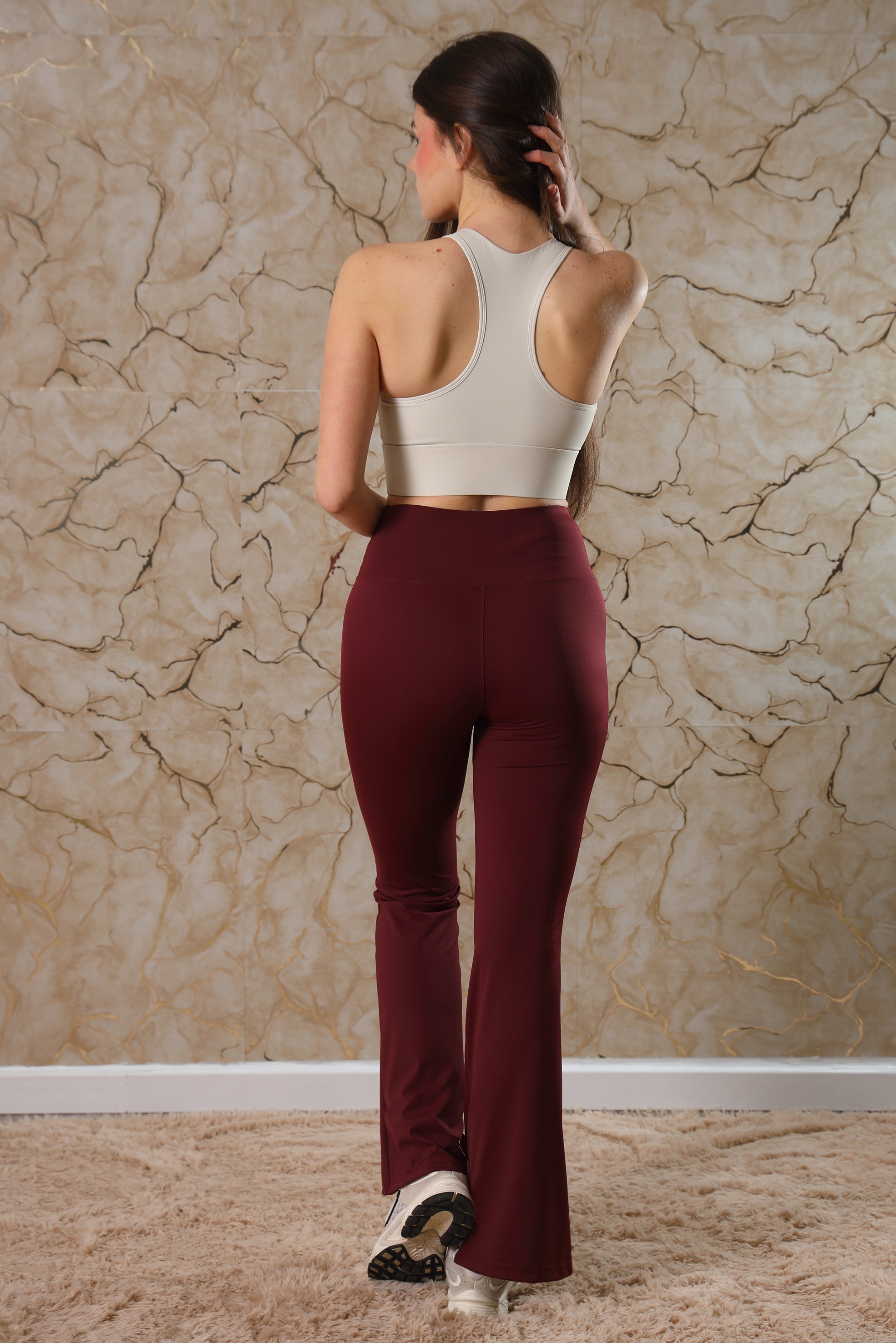 LEGGINGS A ZAMPA SENZA TASCA BORDEAUX