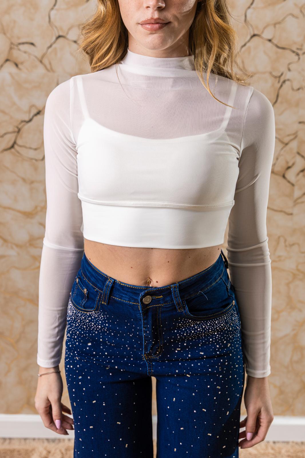 MAGLIA BIANCA IN TULLE